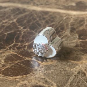 Authentic Pandora DISNEY Snow White Portrait Charm S925 ALE White and Red Enamel
